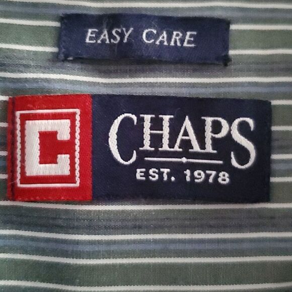 Chaps Men's Striped Button Down Shirt Size Large - Picture 7 of 9
